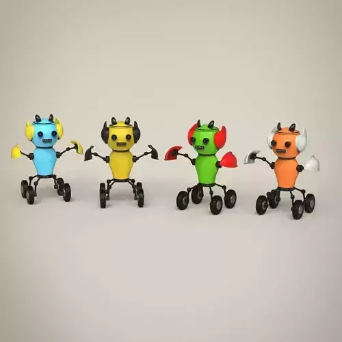 Robots four toy on wheels