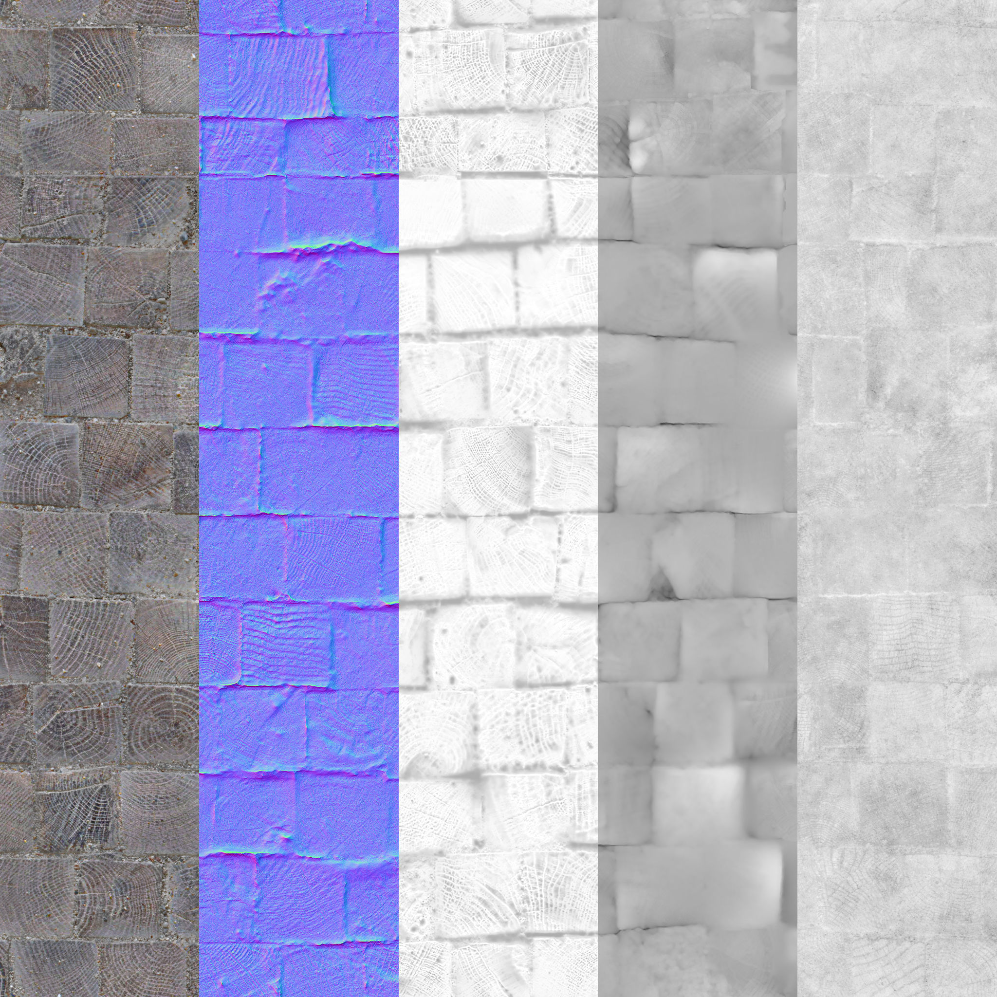 Wooden Blocks Pavement Texture_3