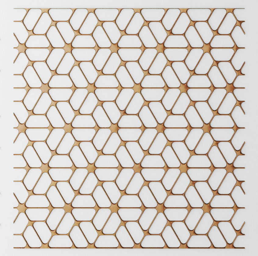 Set panel lattice grille 3D 44 3D model_6