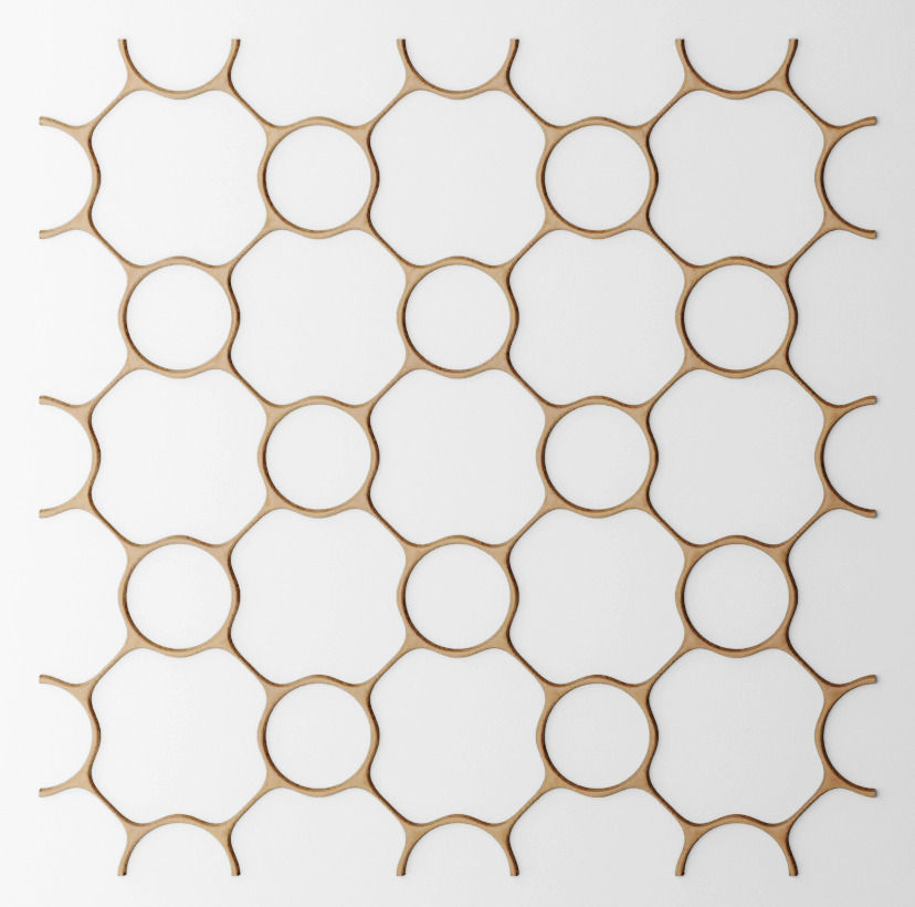 Set panel lattice grille 3D 44 3D model_1