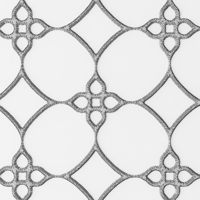 Set panel lattice grille 3D 44 3D model_4