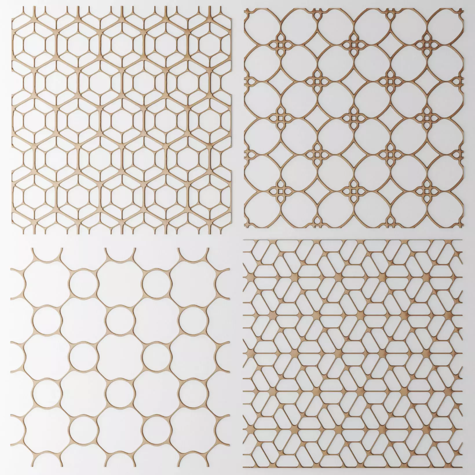 Set panel lattice grille 3D 44 3D model_0