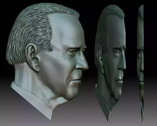 Biden portrait relief for CNC router or 3D printer 3D print model