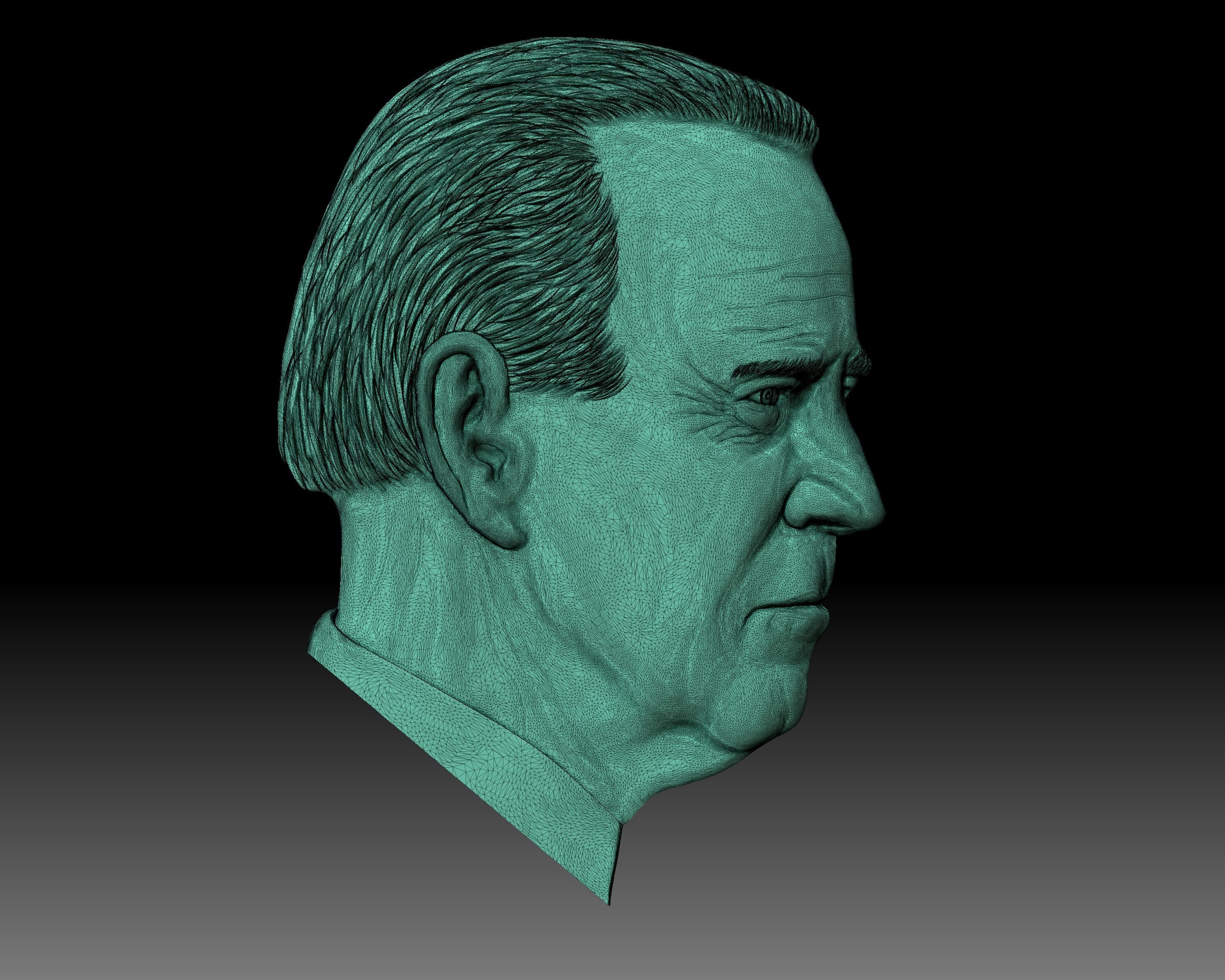 Biden portrait relief for CNC router or 3D printer 3D print model_5