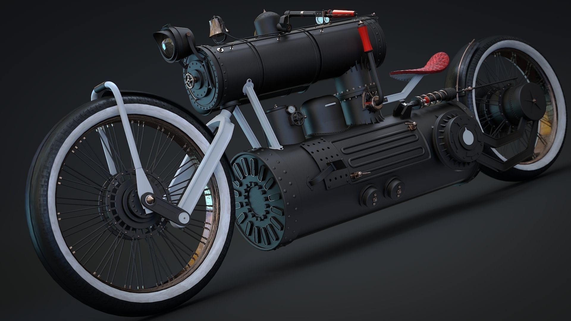 Steampunk bike 3D model_3