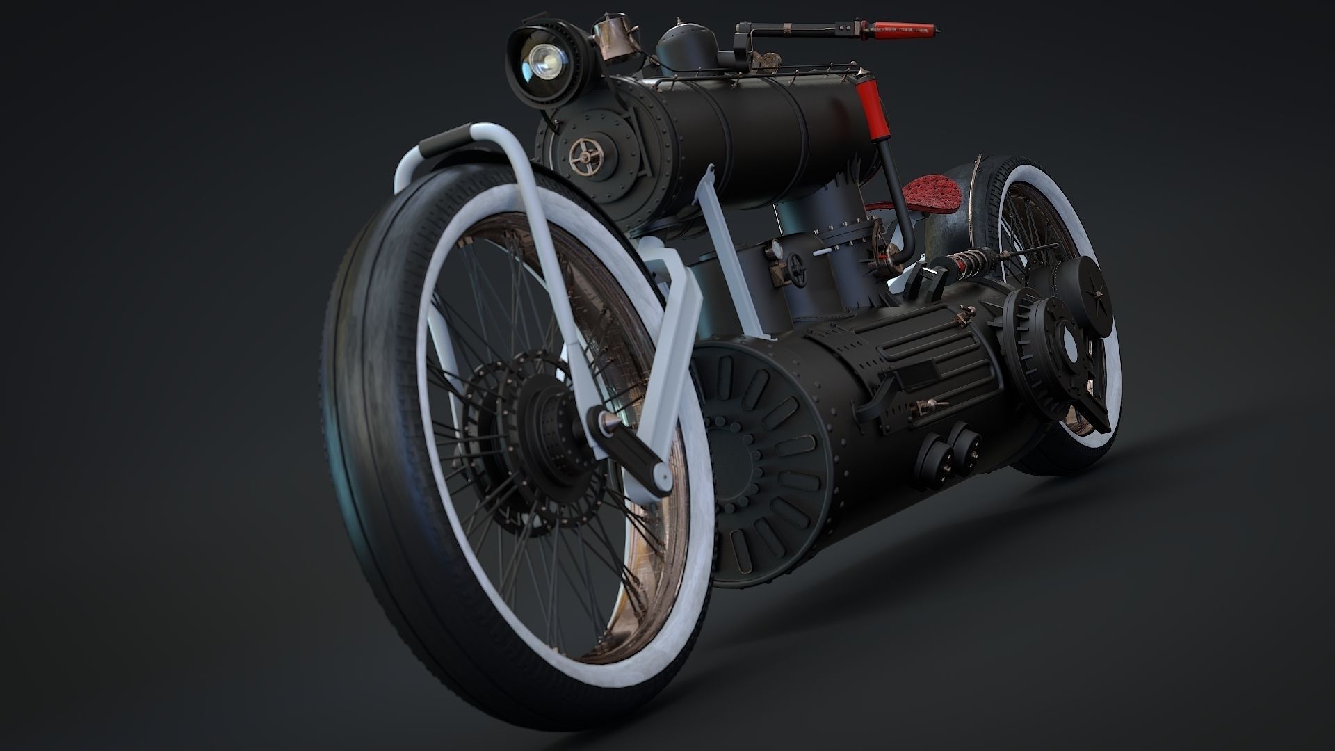 Steampunk bike 3D model_1