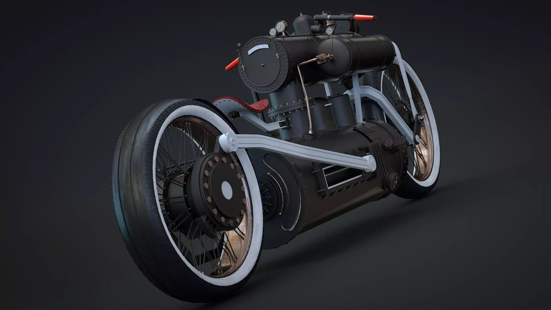 Steampunk bike 3D model_0