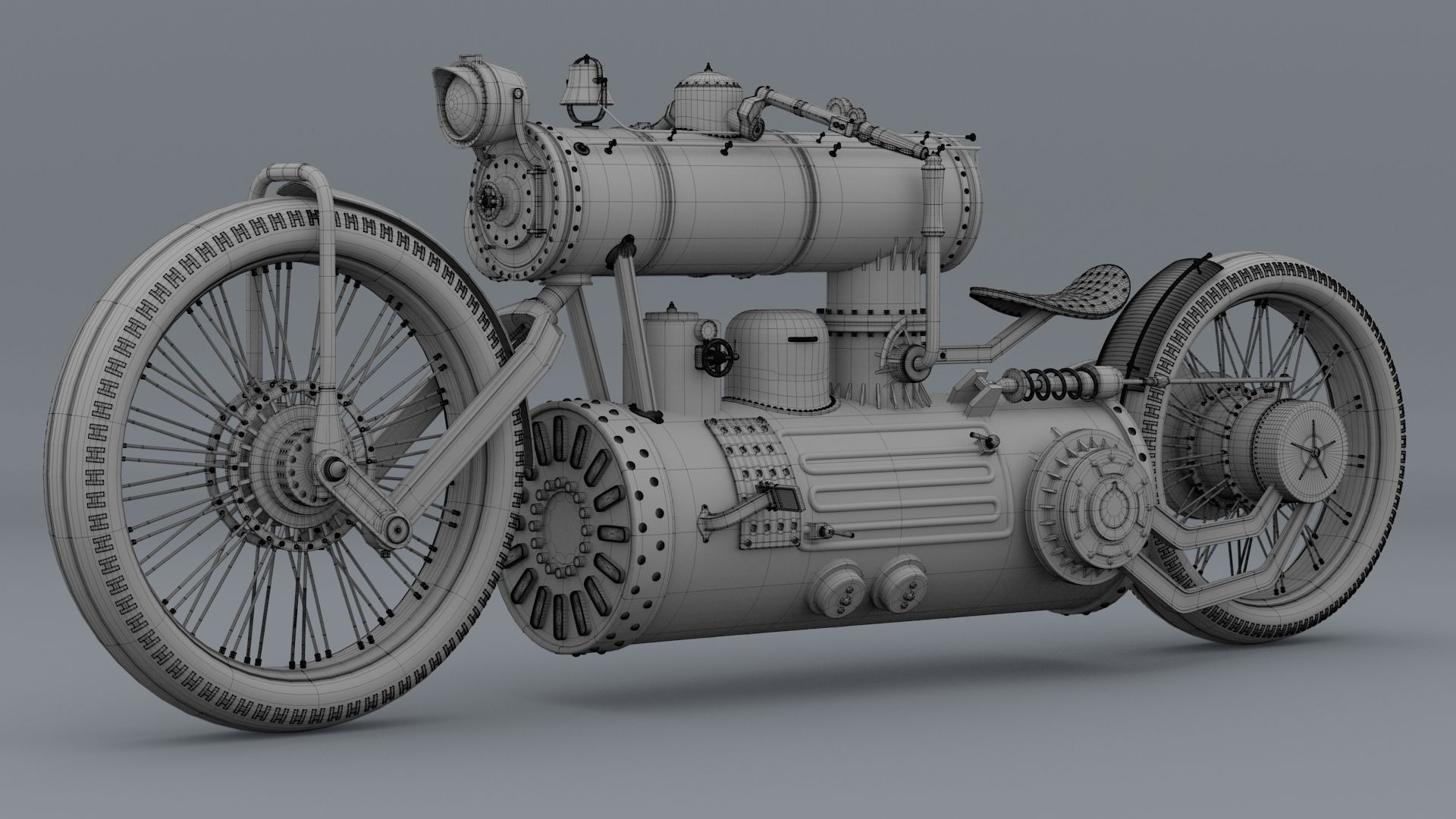 Steampunk bike 3D model_8