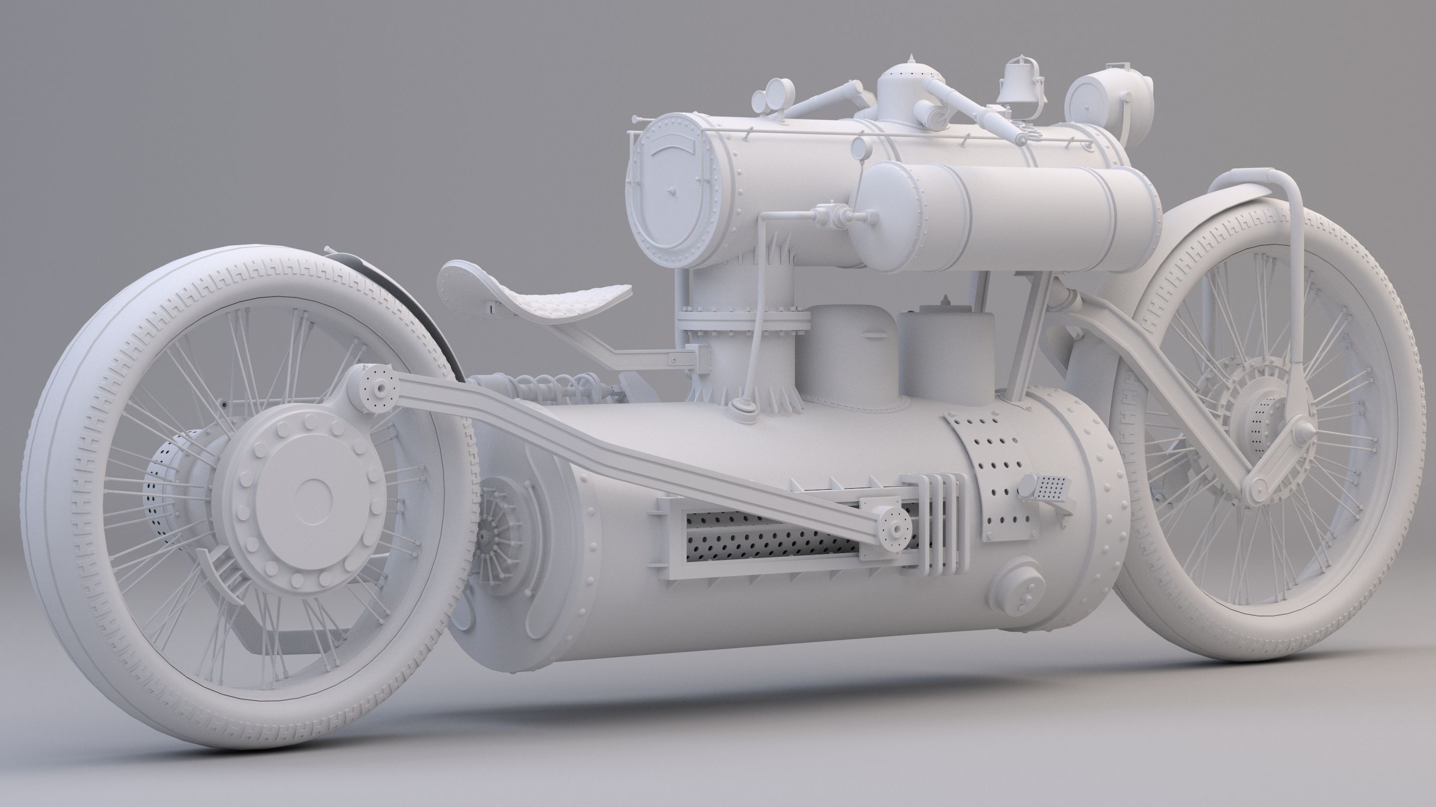 Steampunk bike 3D model_4
