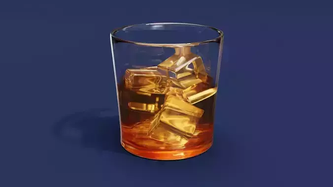 Drink Glass - Whiskey on Old Fashioned Glass