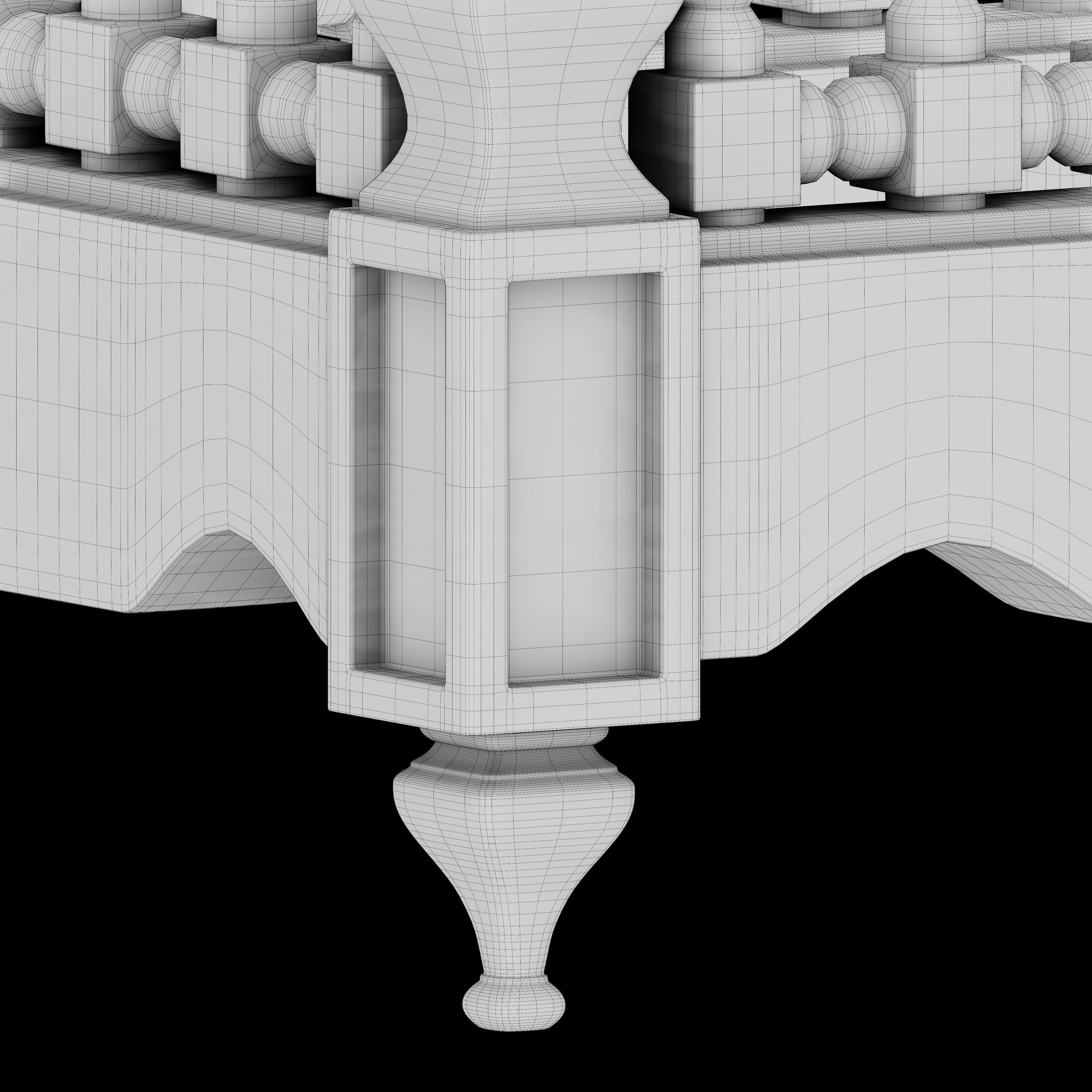 Moroccan mashrabiya table 3D model_7