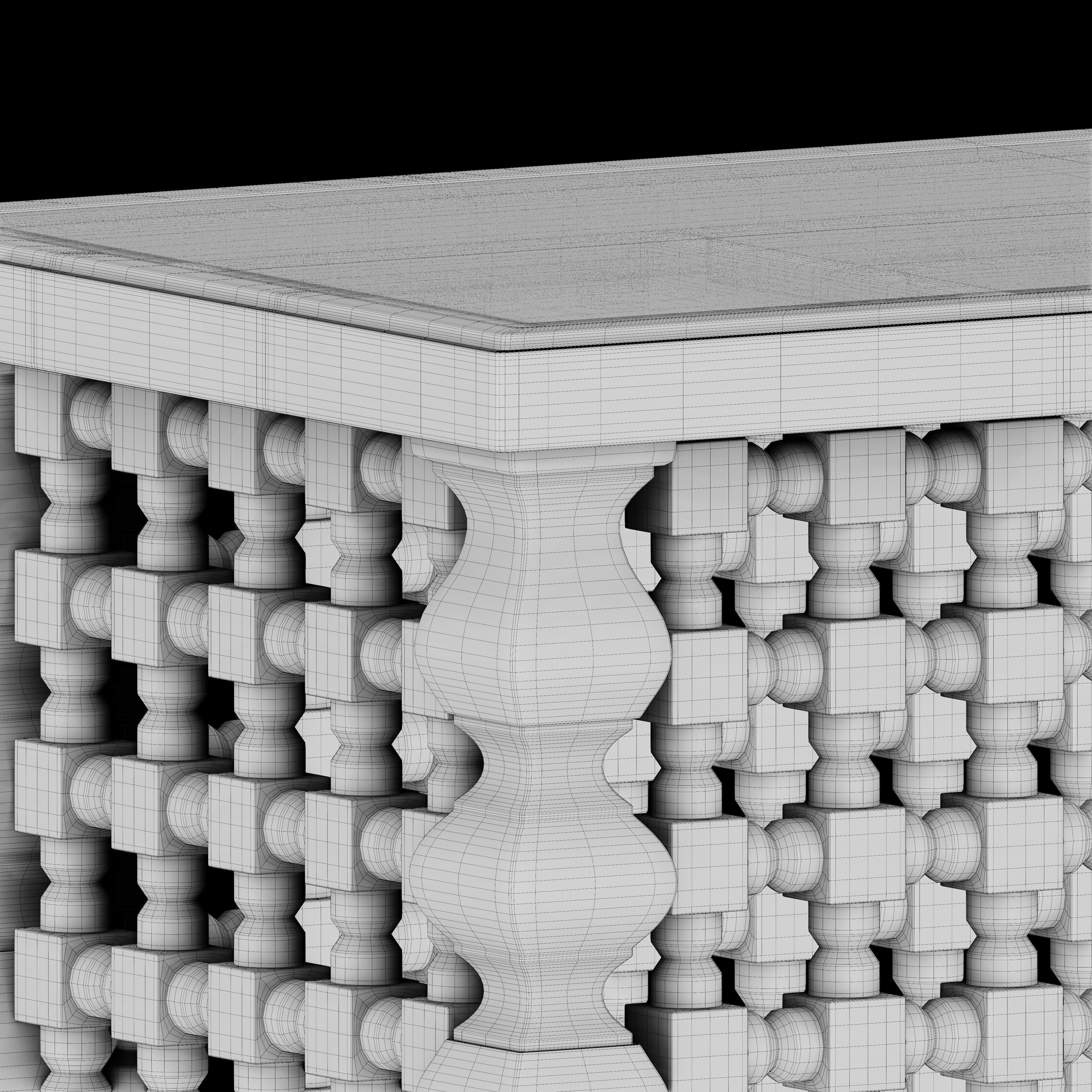Moroccan mashrabiya table 3D model_6