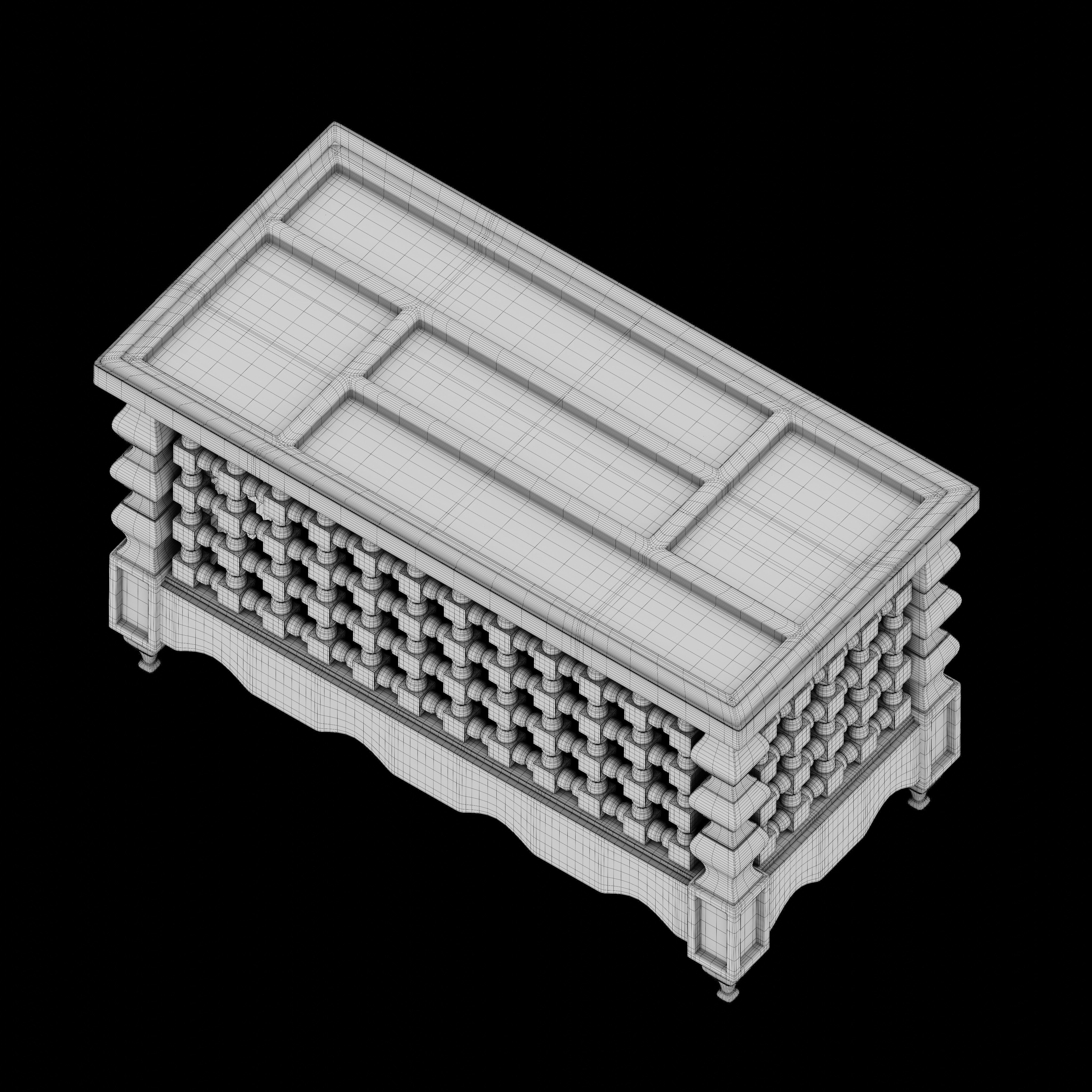 Moroccan mashrabiya table 3D model_5
