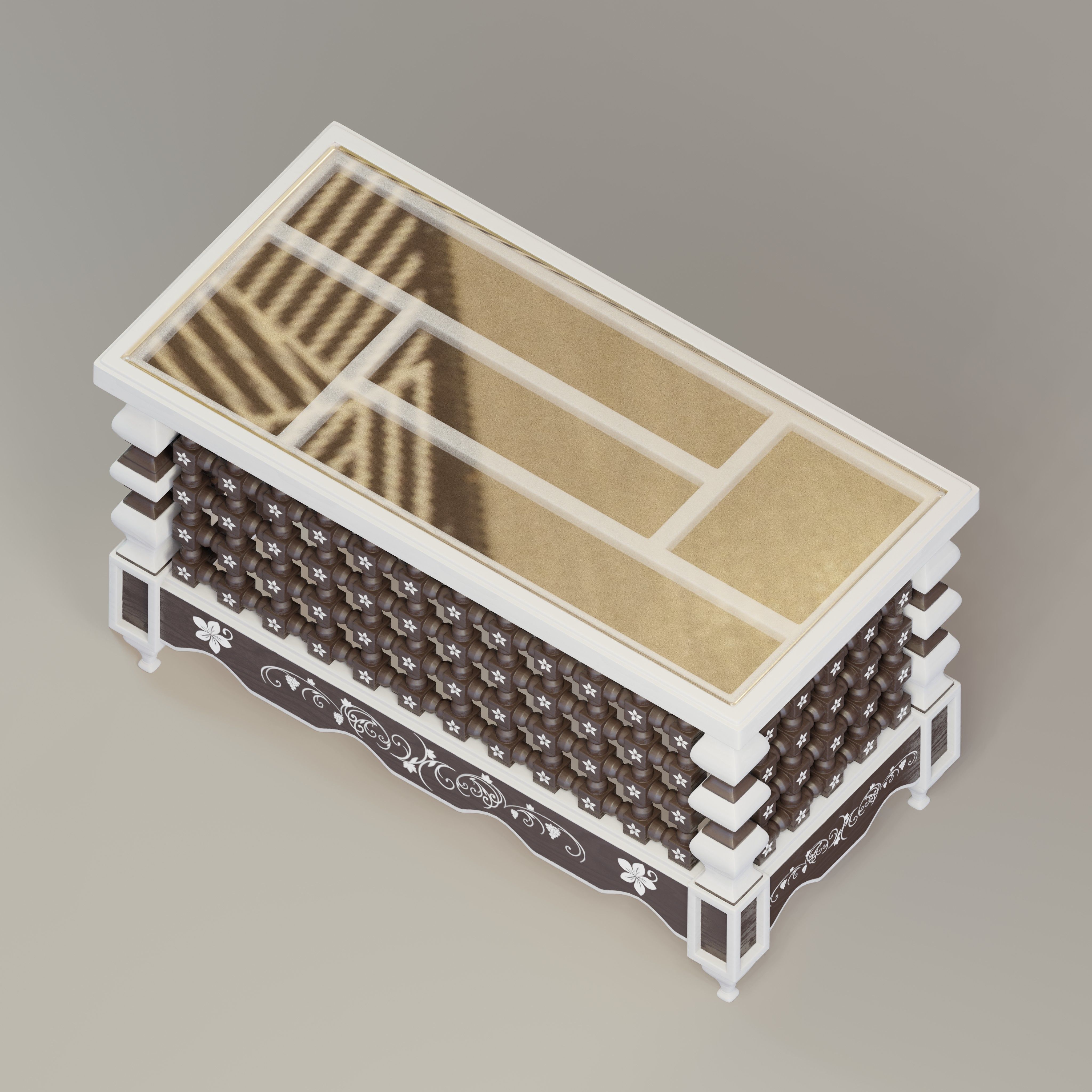 Moroccan mashrabiya table 3D model_1