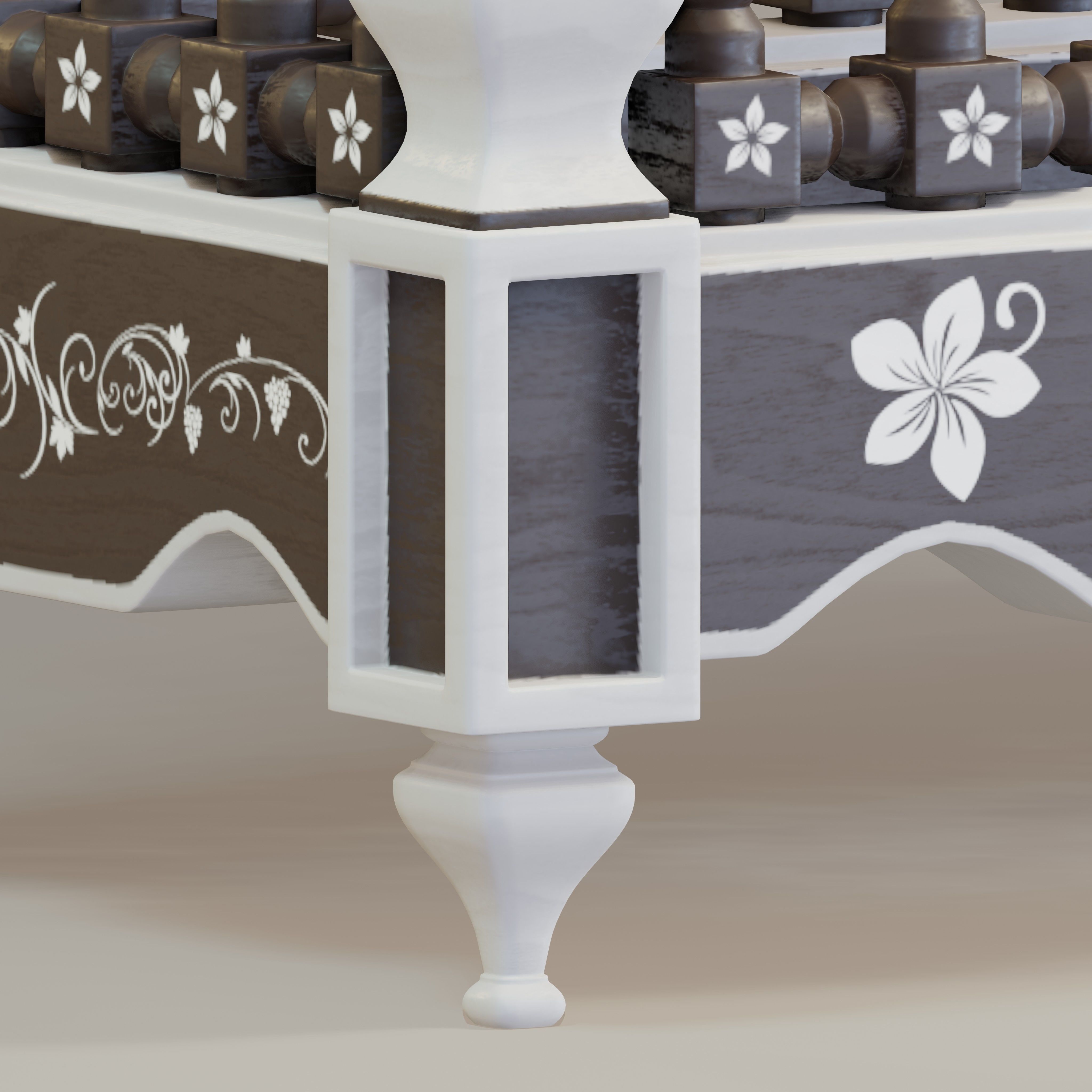 Moroccan mashrabiya table 3D model_3