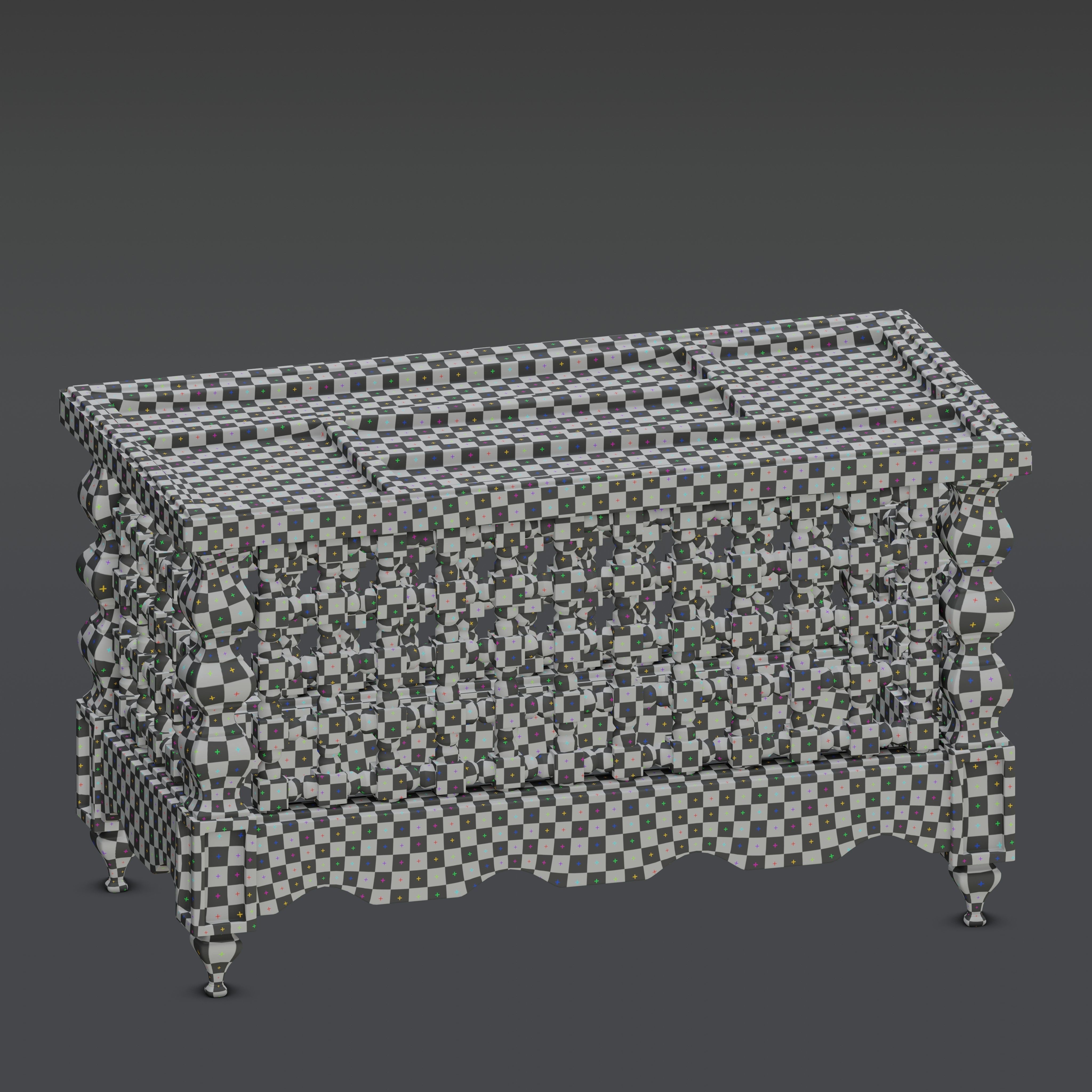 Moroccan mashrabiya table 3D model_8