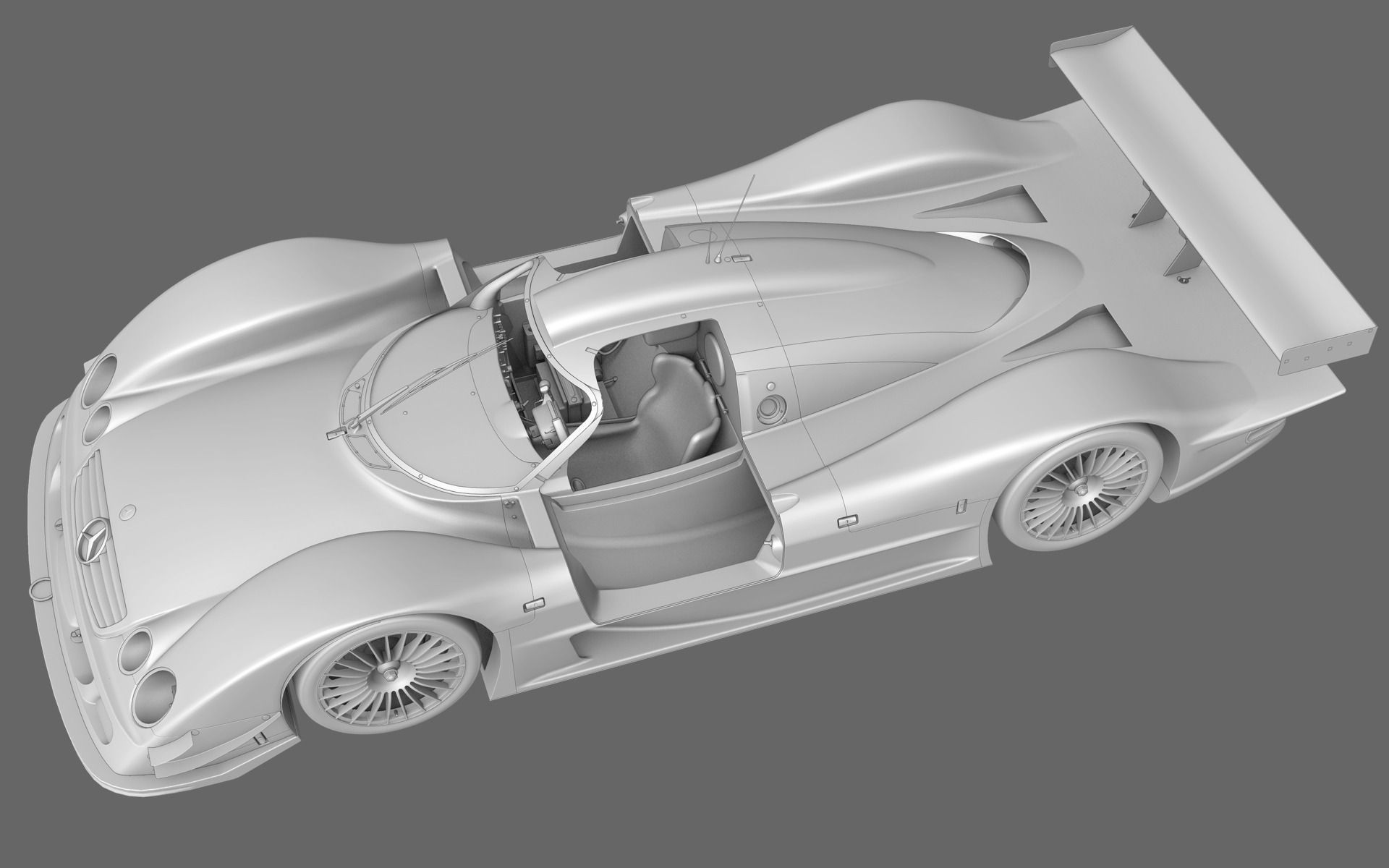 Mercedes Benz CLR99 CLK GT Low-poly 3D model_26