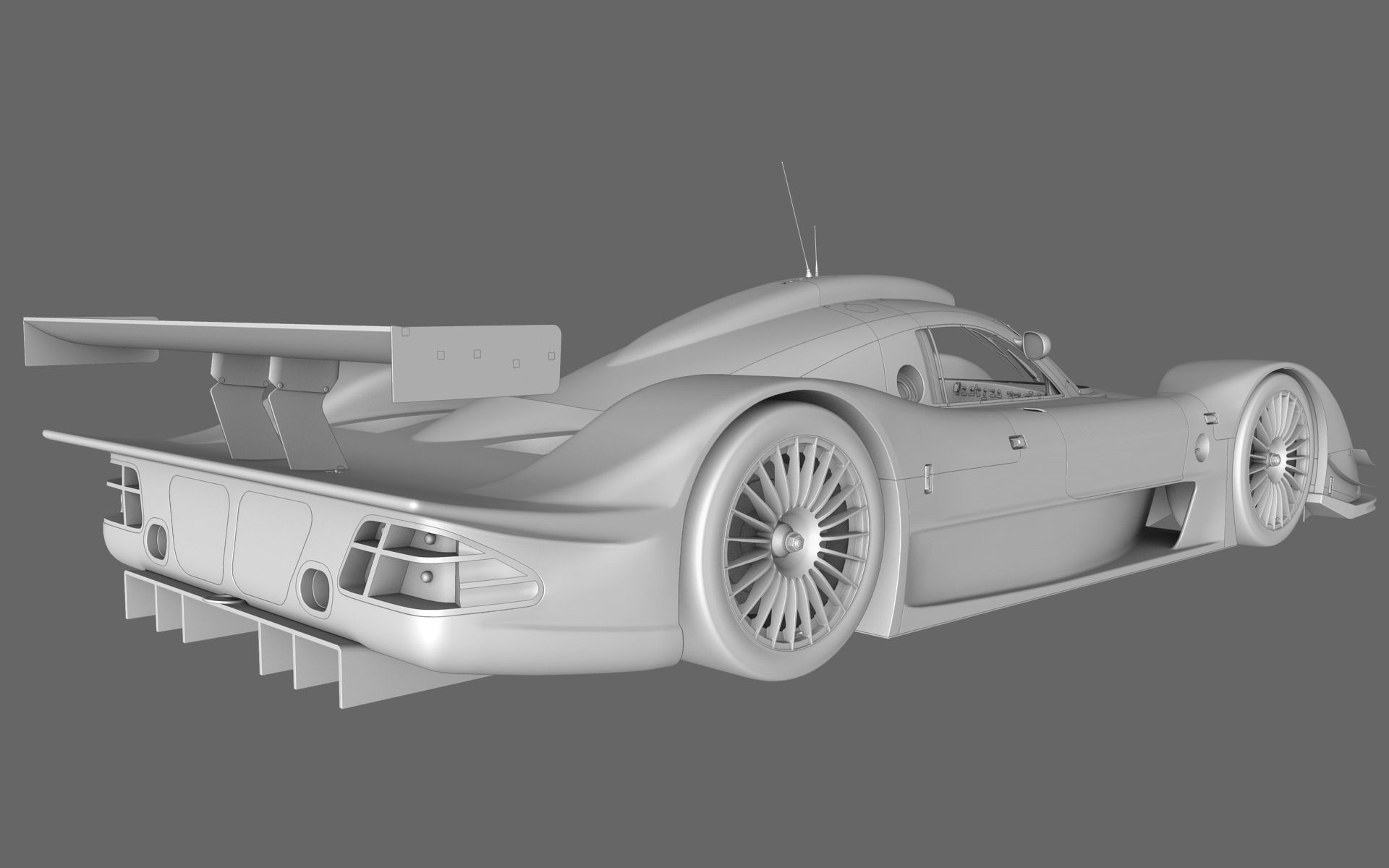 Mercedes Benz CLR99 CLK GT Low-poly 3D model_9