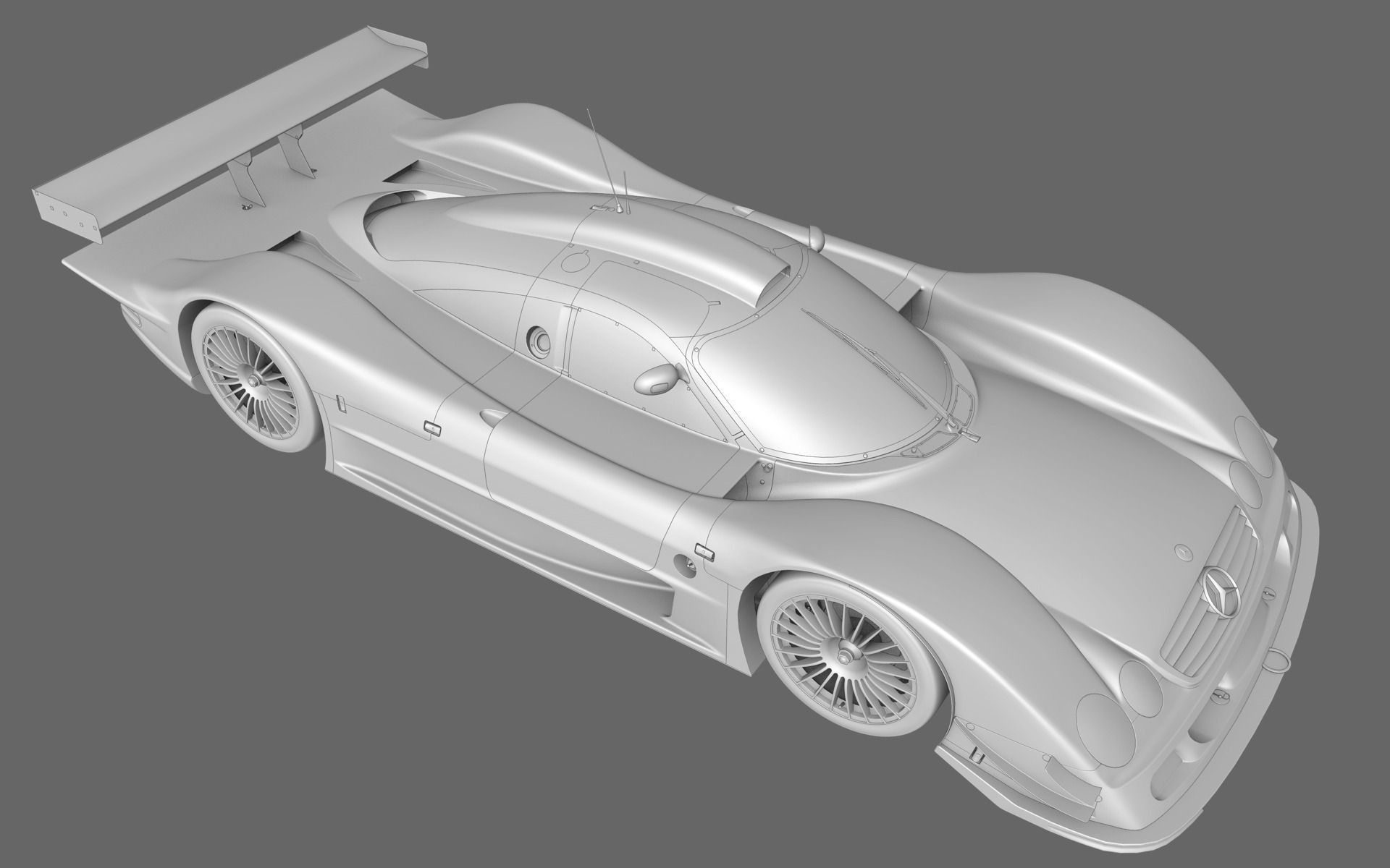 Mercedes Benz CLR99 CLK GT Low-poly 3D model_1