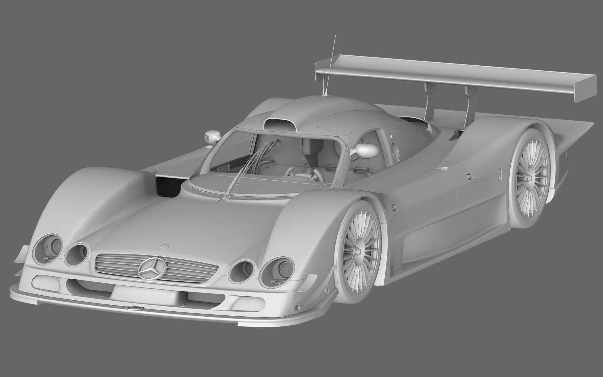 Mercedes Benz CLR99 CLK GT Low-poly 3D model_28