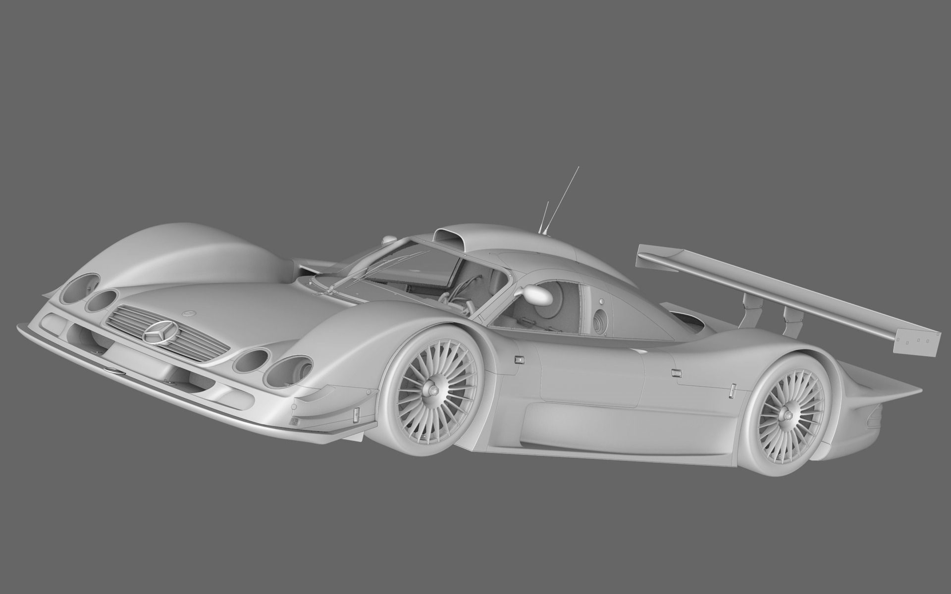 Mercedes Benz CLR99 CLK GT Low-poly 3D model_14