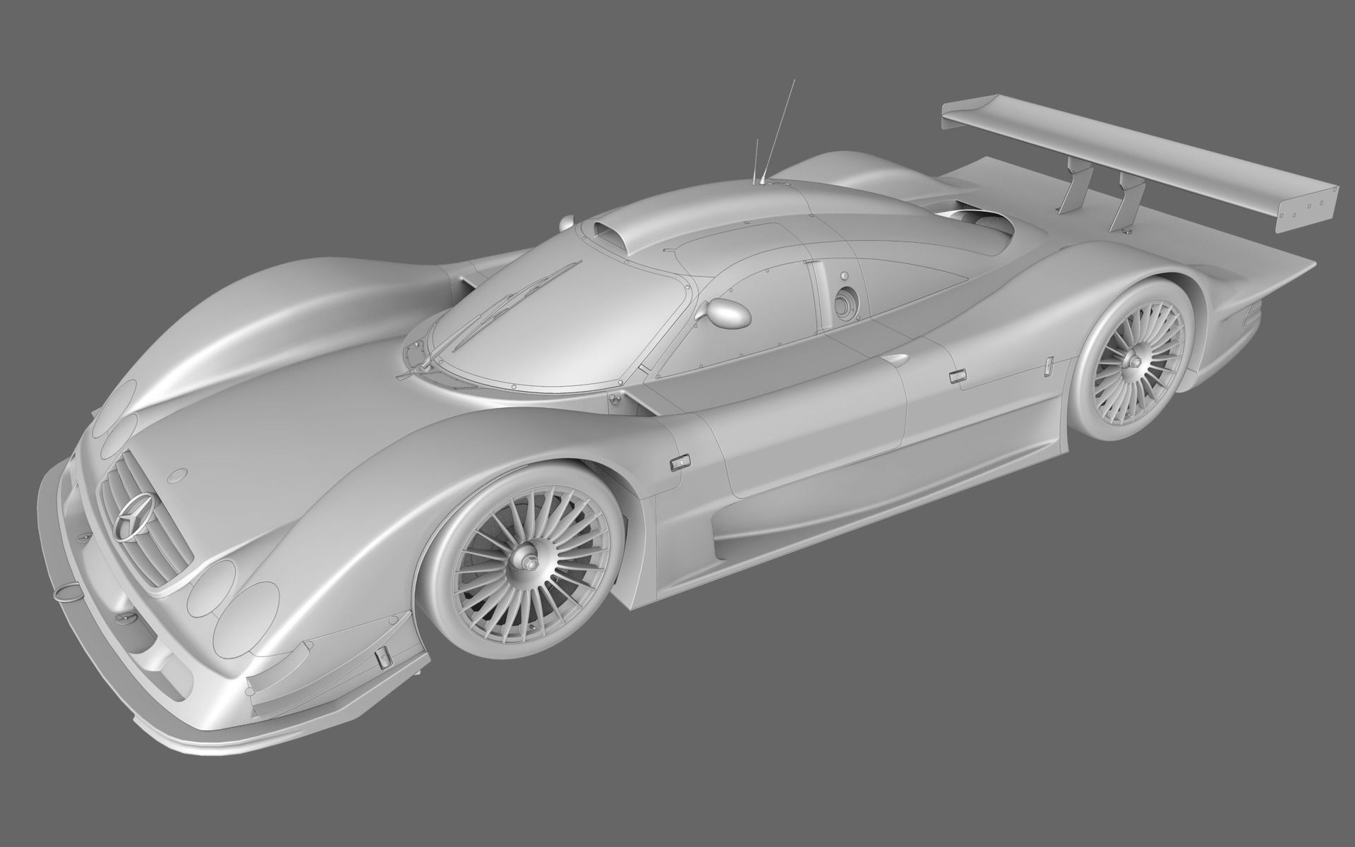 Mercedes Benz CLR99 CLK GT Low-poly 3D model_3