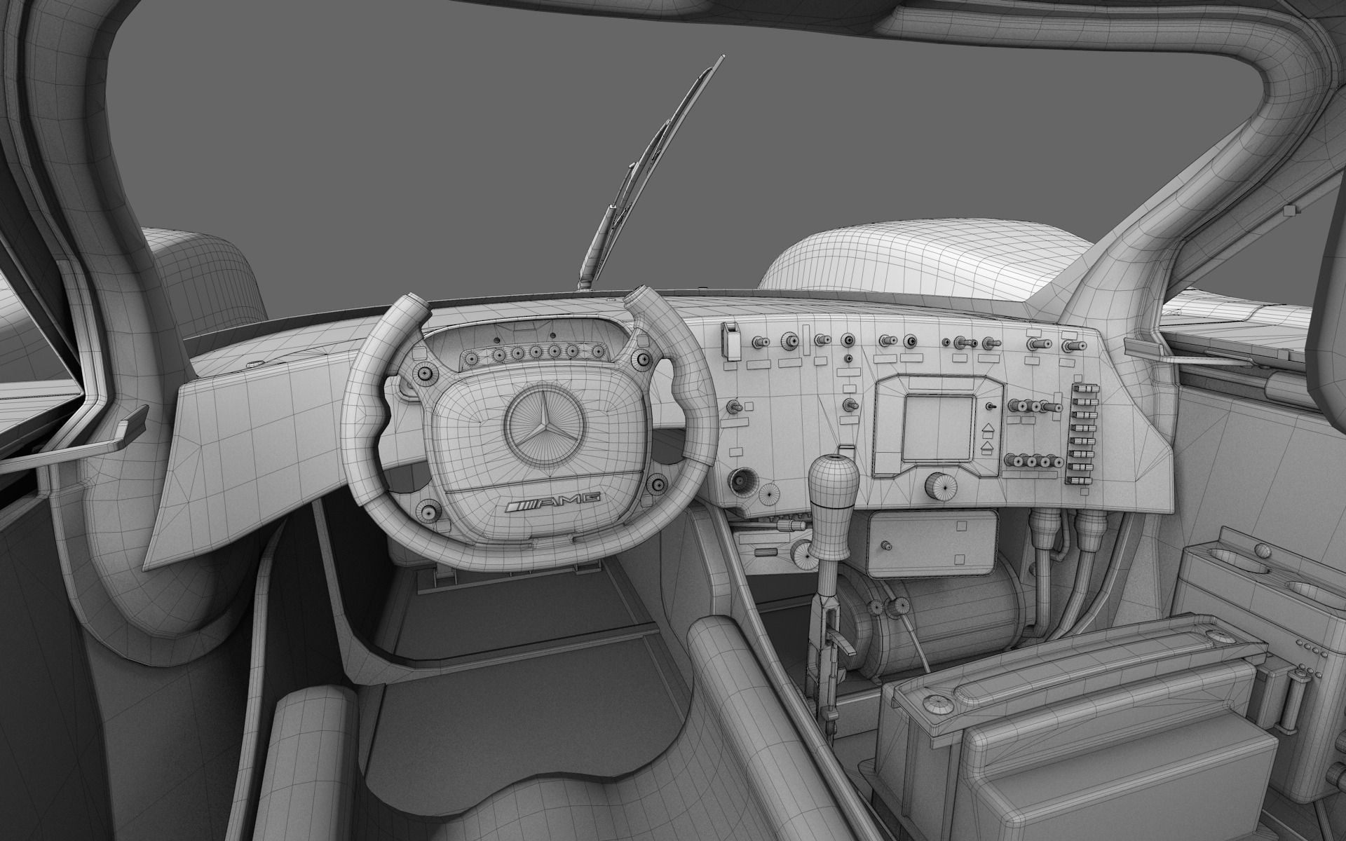 Mercedes Benz CLR99 CLK GT Low-poly 3D model_13