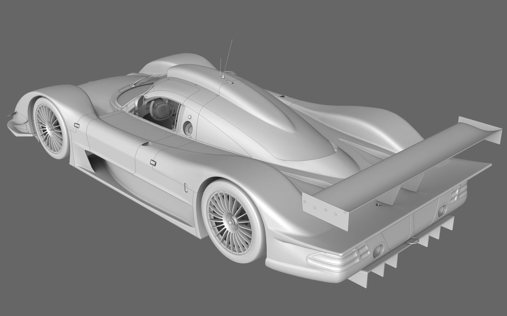 Mercedes Benz CLR99 CLK GT Low-poly 3D model_20