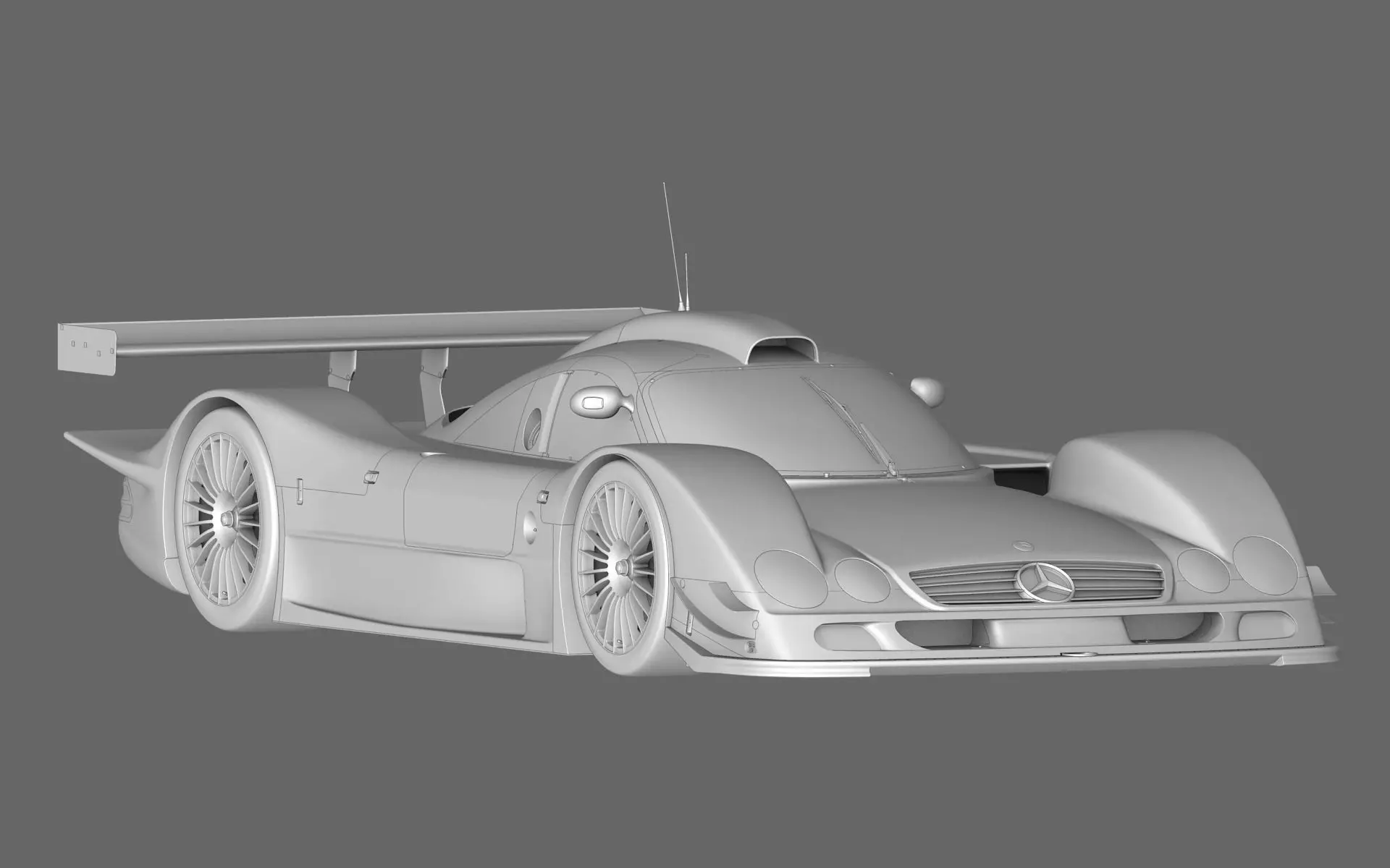 Mercedes Benz CLR99 CLK GT Low-poly 3D model_0
