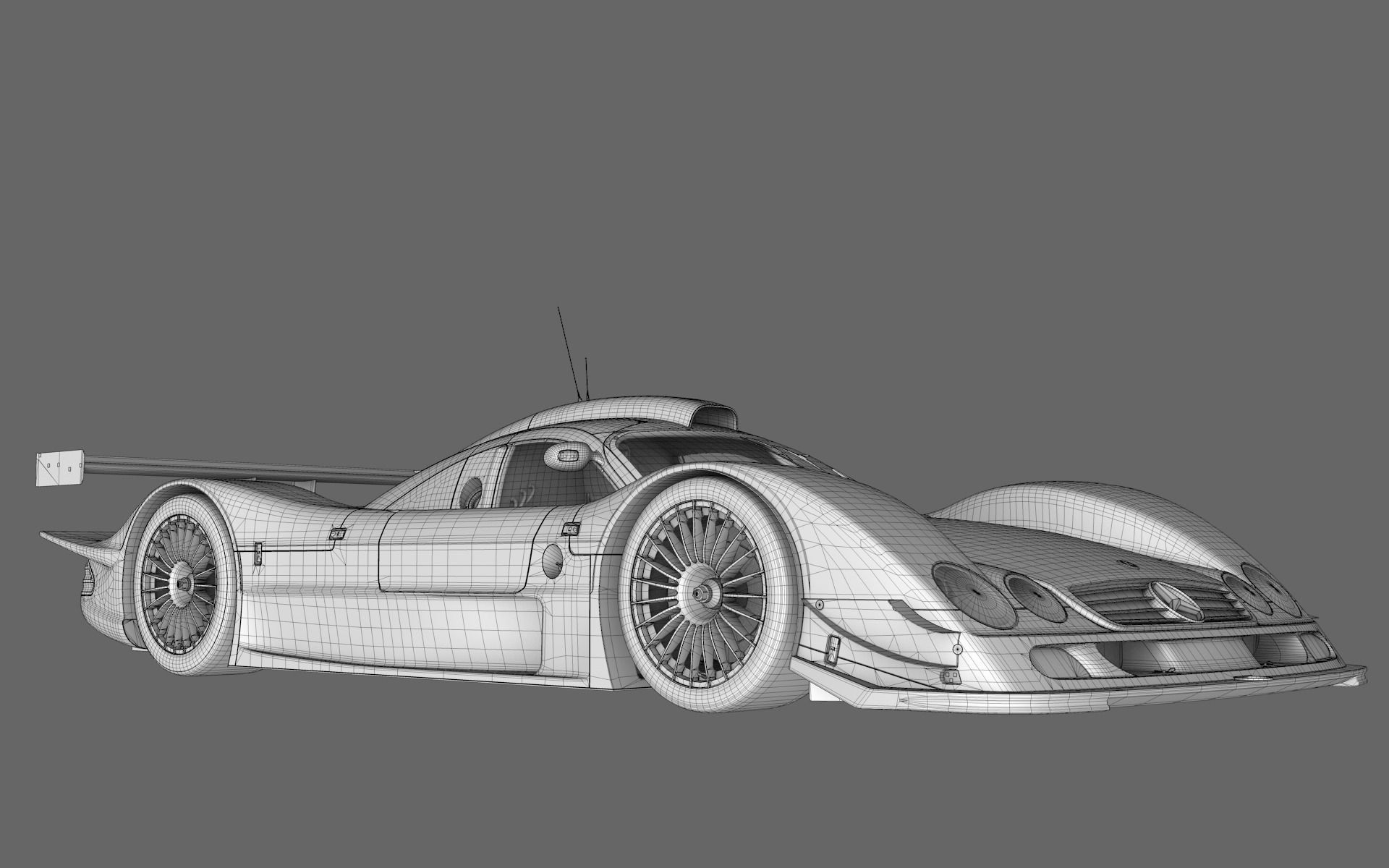 Mercedes Benz CLR99 CLK GT Low-poly 3D model_25