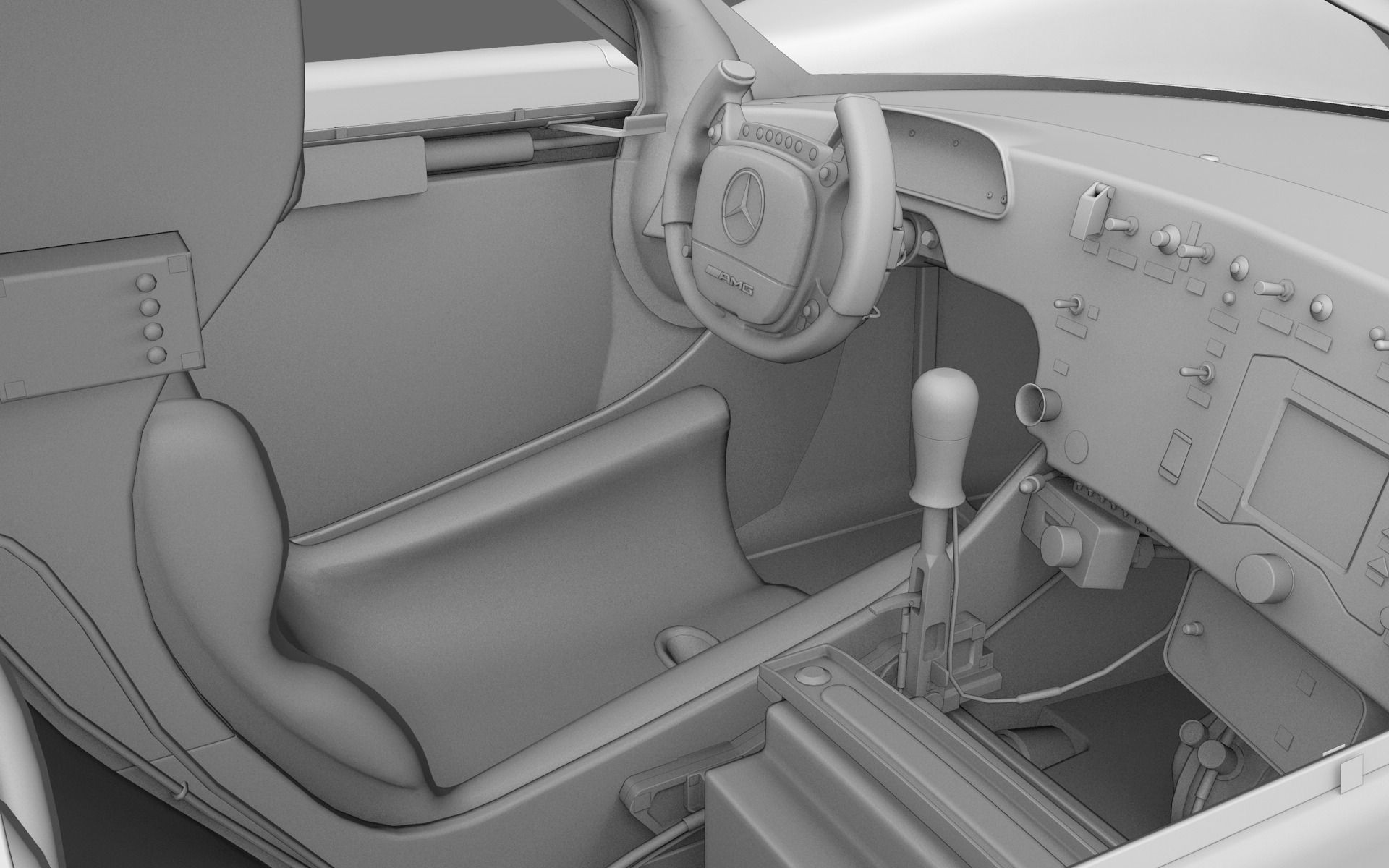 Mercedes Benz CLR99 CLK GT Low-poly 3D model_10