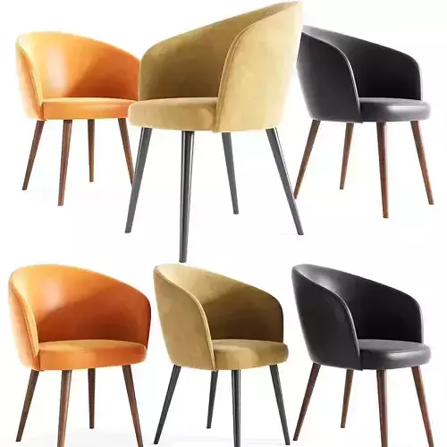 Tavern Modern Armchair With Wooden Legs