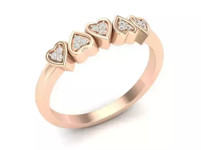 Heart Diamond jewelry ring for woman 3D print model