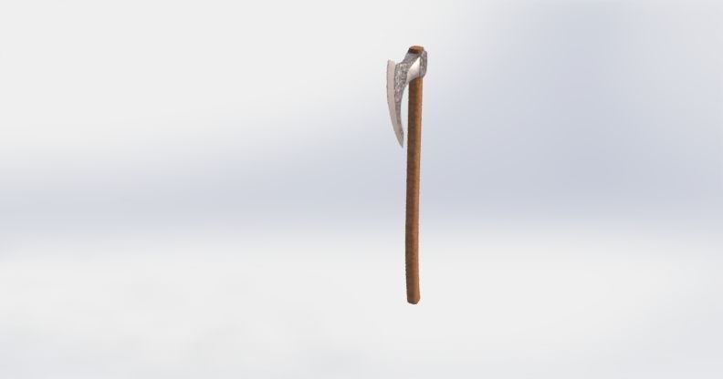viking battle ax Low-poly 3D model_2