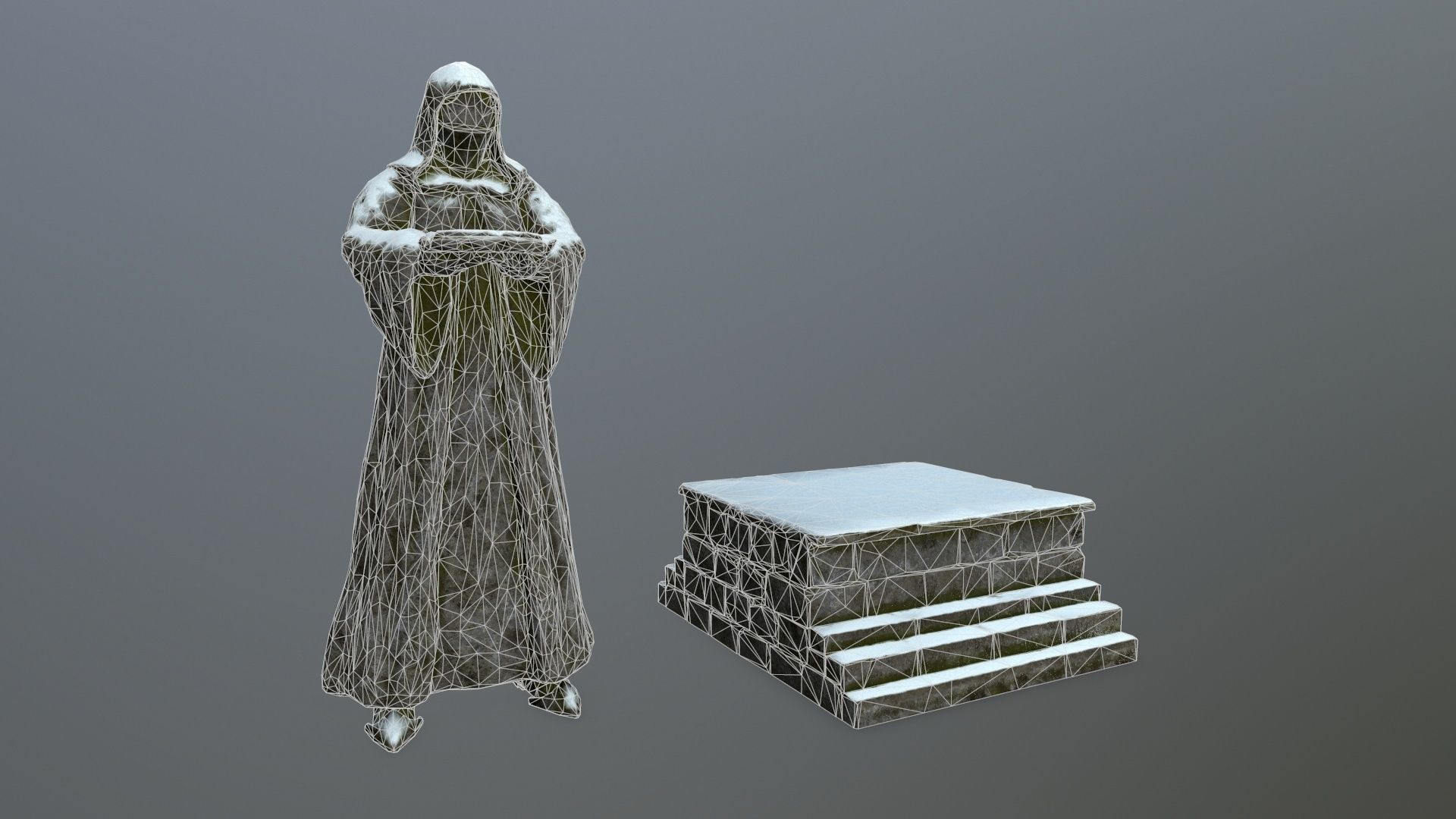 statue Low-poly 3D model_17