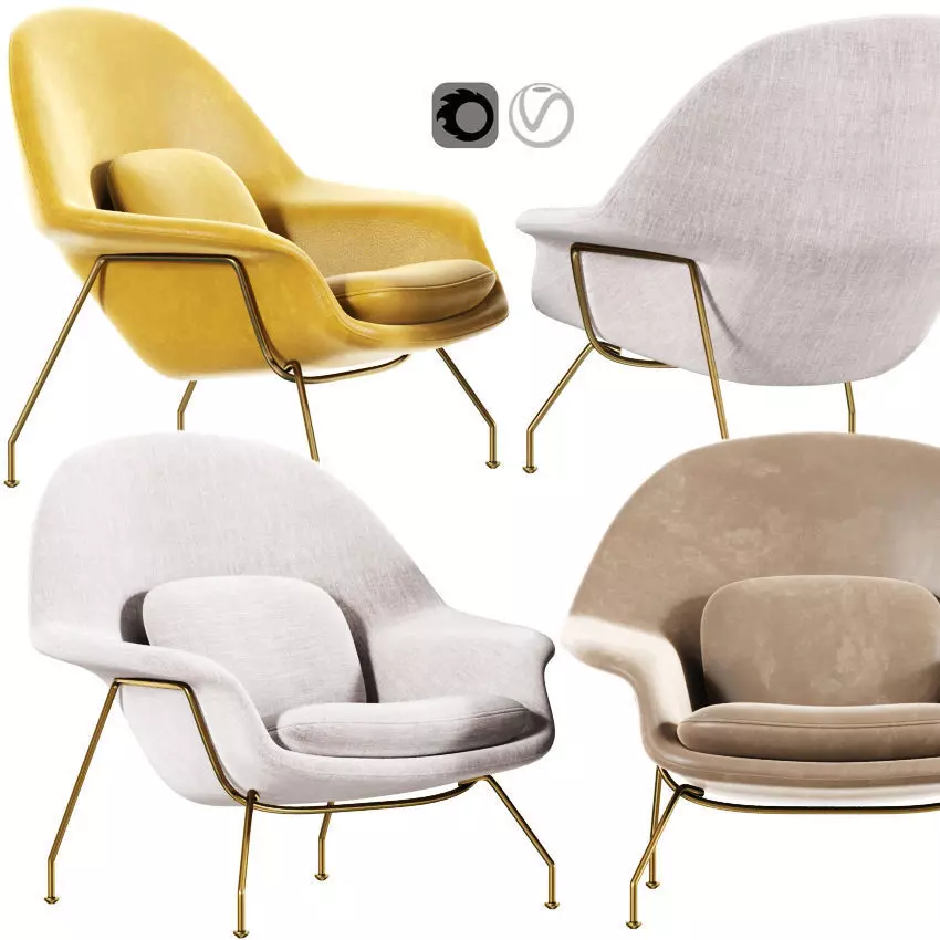 Womb Chair 3D model_0