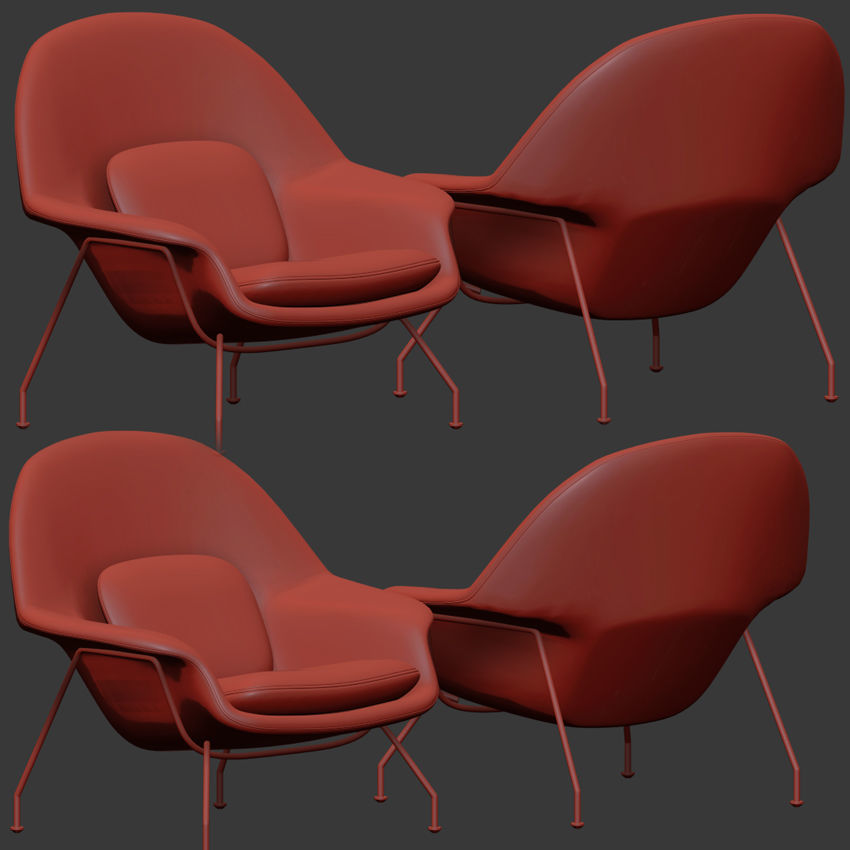 Womb Chair 3D model_3