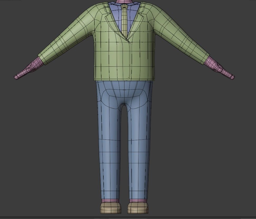 Cartoon Character middle age man  3D model_6