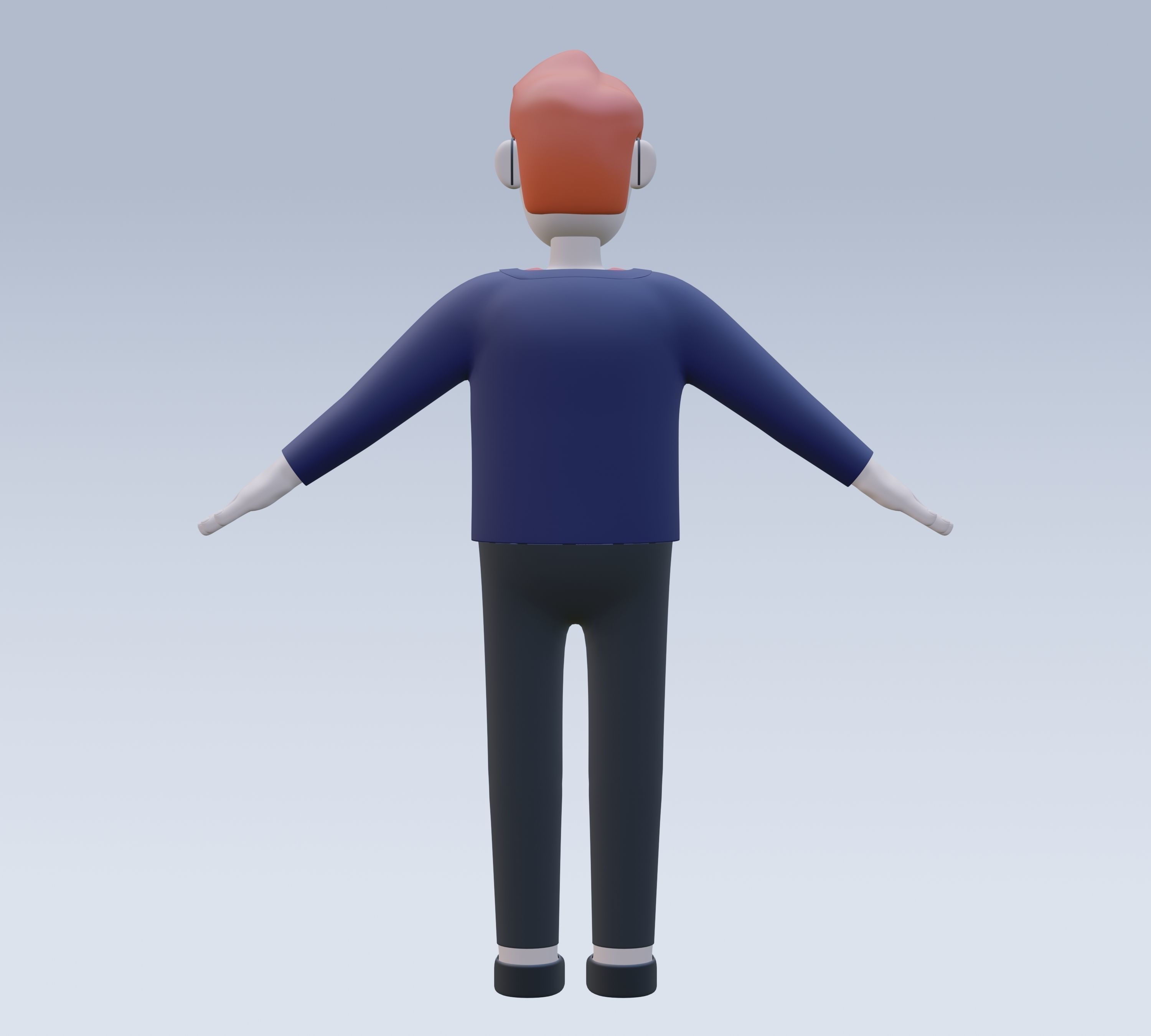 Cartoon Character middle age man  3D model_3