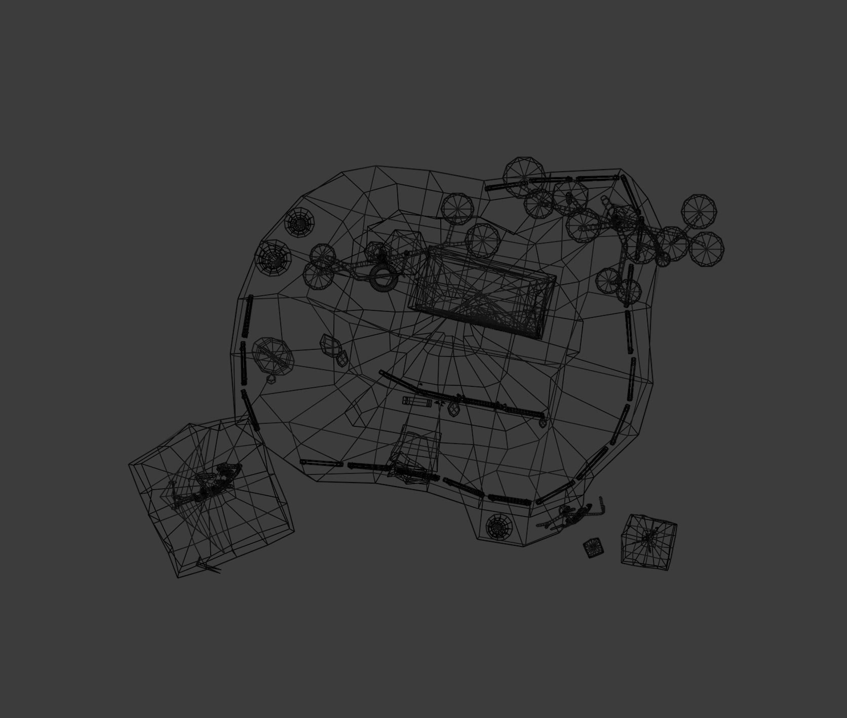 Floating Island Low-poly 3D model_4