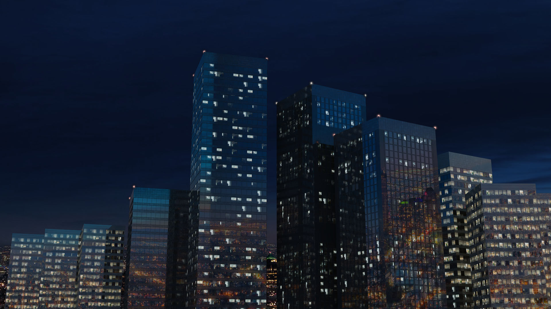 Cityscape Skyscrapers 3D model_0