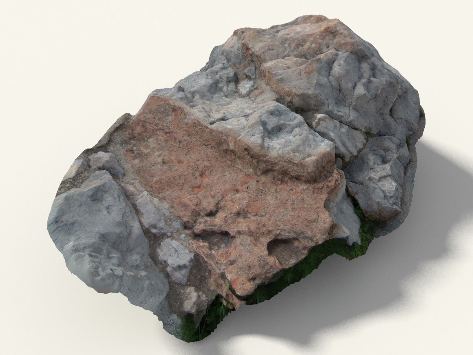 Scanned Bright Rock Formation Free 3D model_0