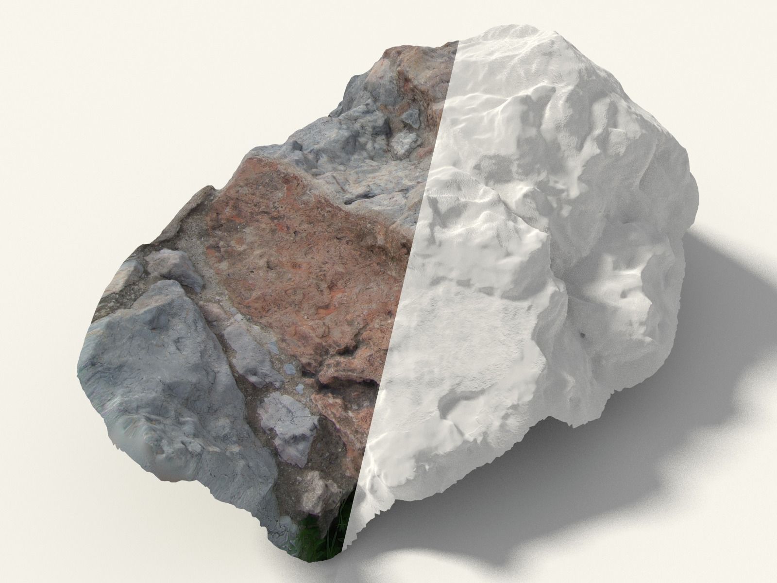 Scanned Bright Rock Formation Free 3D model_2