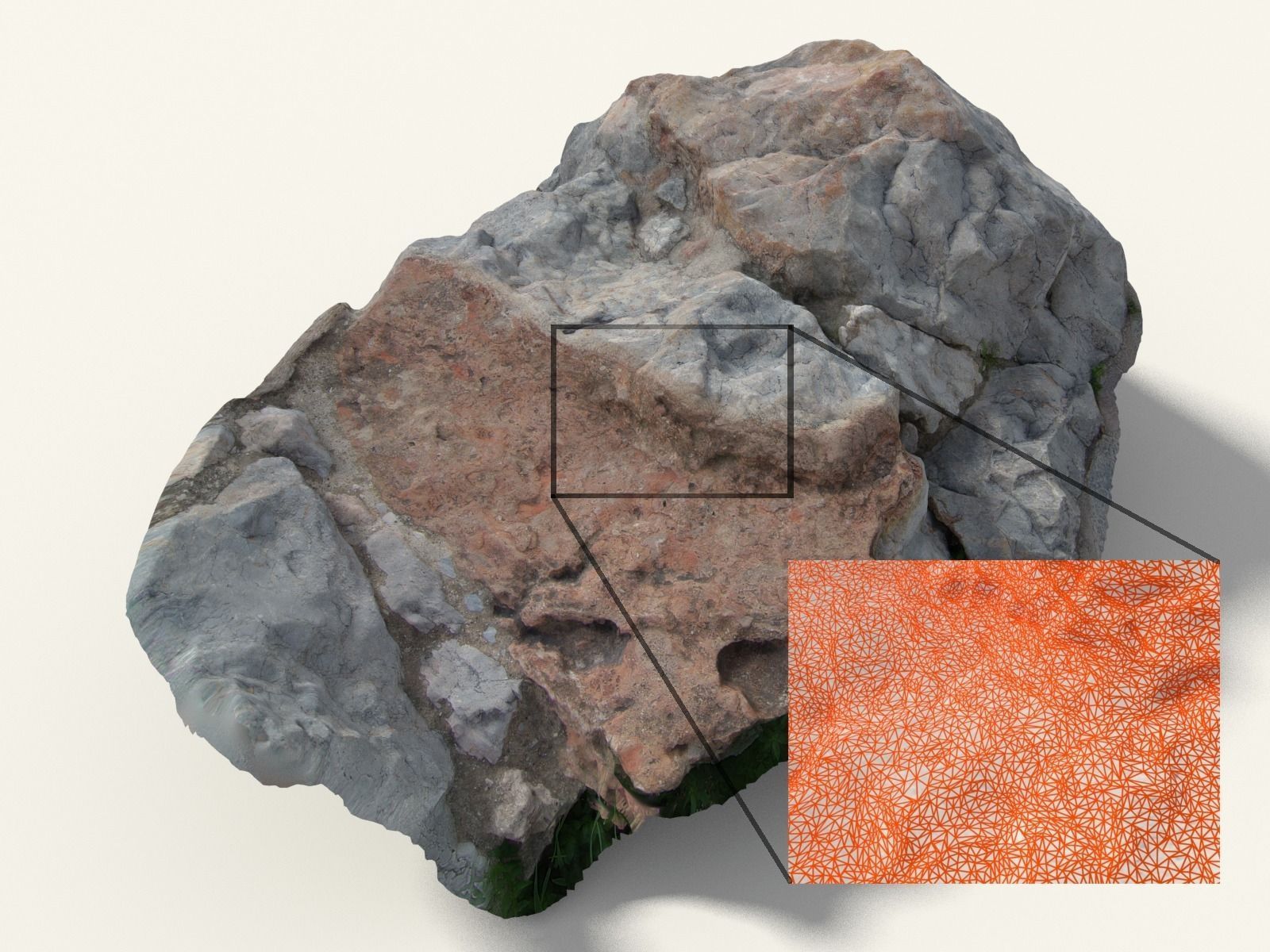 Scanned Bright Rock Formation Free 3D model_3