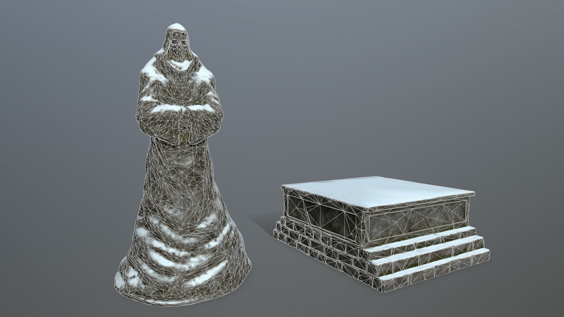 statue Low-poly 3D model_15