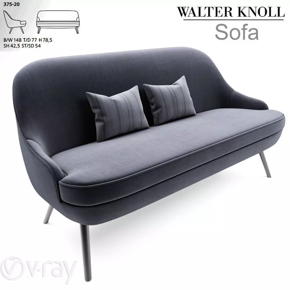 375 Walter Knoll Sofa 3D model_0