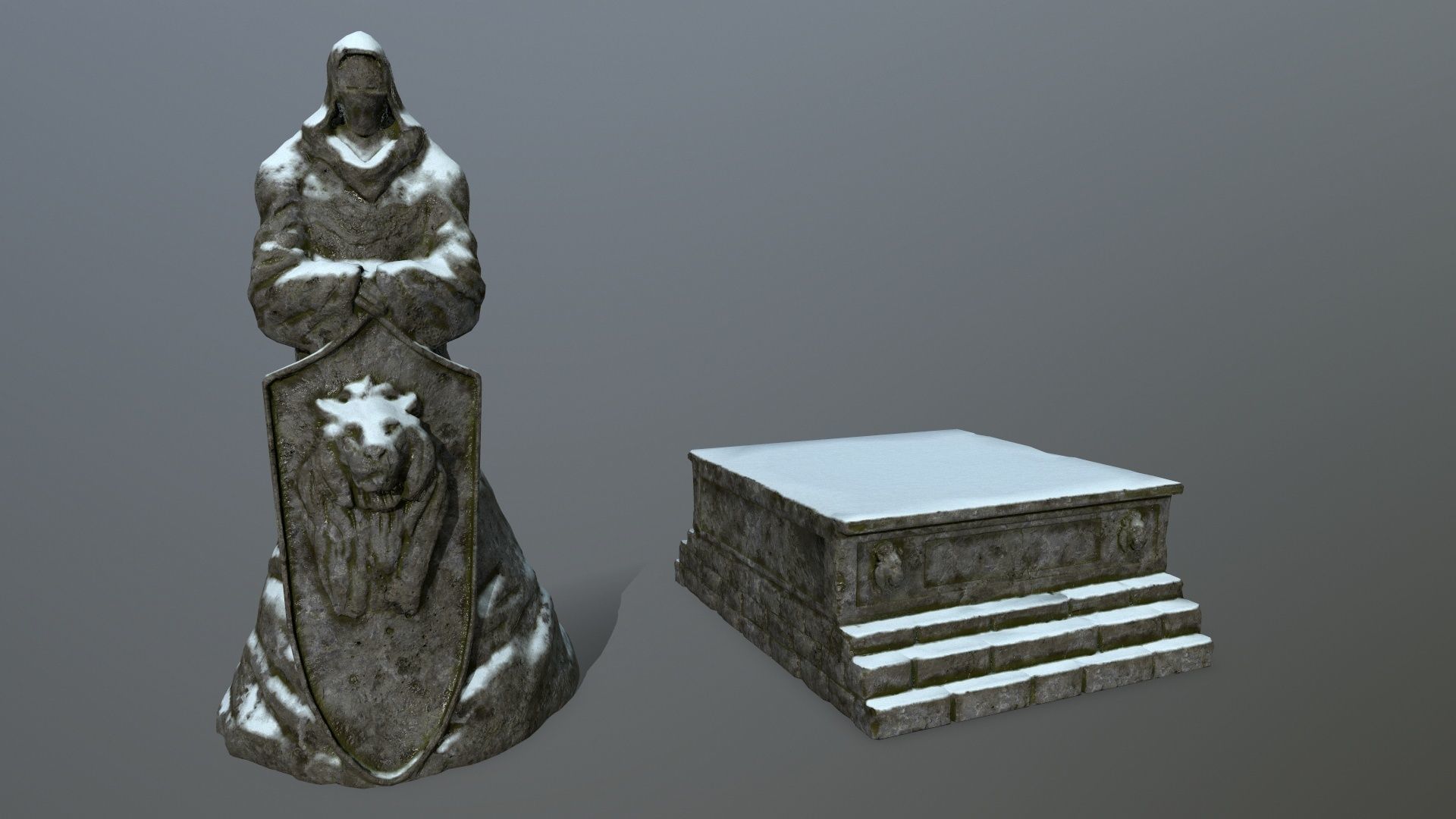 statue Low-poly 3D model_13