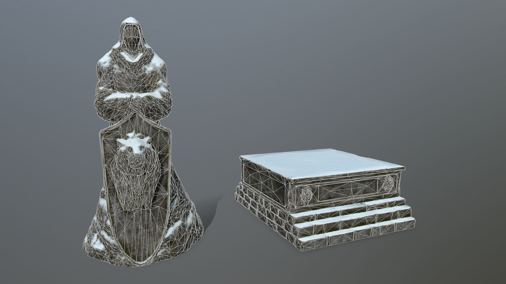 statue Low-poly 3D model_14