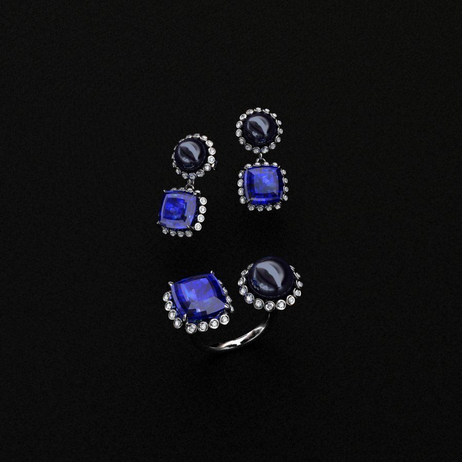 Ring and Earrings  3D print model_3