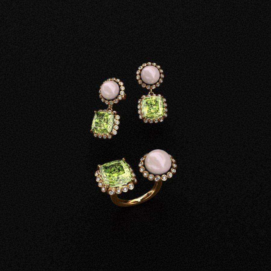 Ring and Earrings  3D print model_4